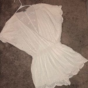 Embroidered White Romper